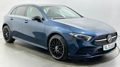 Used Mercedes A250 AMG Line Premium Plus 218 HP (160 kW) 2022 Blue Hatchback
