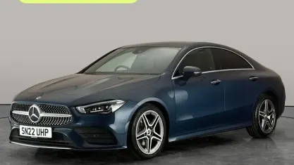 Used Mercedes CLA180 AMG line 136 HP (100 kW) 2022 Blue Coupe
