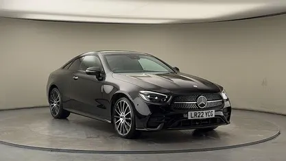 Obsidian black Used 2022 Mercedes E300 AMG line Coupe | £32,500 (Fair price)