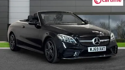 Used Mercedes C200 AMG line 198 HP (145 kW) 2019 Black Cabriolet