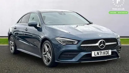 Used Mercedes CLA200 AMG Line Premium Plus 163 HP (119 kW) 2021 Blue Coupe