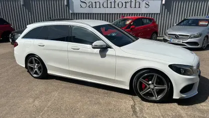 Used Mercedes C220 AMG line 170 HP (125 kW) 2015 White Estate