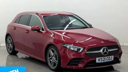 Used Mercedes A200 AMG line 163 HP (119 kW) 2021 Red Hatchback