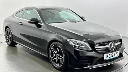 Used Mercedes C300 AMG line 258 HP (189 kW) 2019 Black Coupe