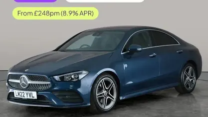 Used Mercedes CLA180 AMG Line Premium 136 HP (100 kW) 2022 Blue Coupe