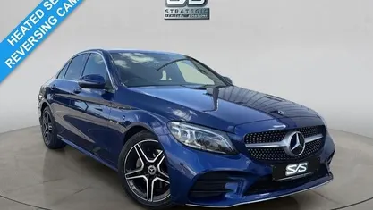 Used Mercedes C220 AMG line 194 HP (142 kW) 2019 Blue Sedan