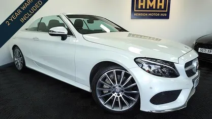 White Used 2017 Mercedes C250 AMG Line Premium Plus Cabriolet | £17,850 (Fair price)