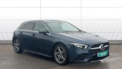 Used Mercedes A180 AMG line 136 HP (100 kW) 2019 Blue Hatchback
