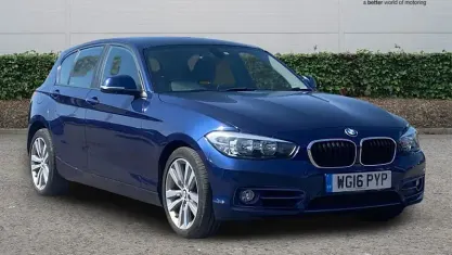 Used BMW 118 Sport Line 136 HP (100 kW) 2015 Blue Hatchback