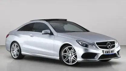 Used Mercedes E220 AMG line 177 HP (130 kW) 2016 Silver Coupe