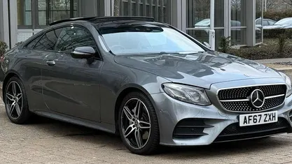 Used Mercedes E220 AMG Line Premium Plus 194 HP (142 kW) 2018 Grey Coupe