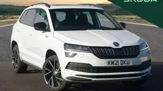 Moon white metallic Used 2021 Skoda Karoq SportLine SUV | £18,995 (Fair price)