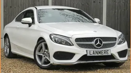 Used Mercedes C220 AMG line 170 HP (125 kW) 2016 Polar white Coupe