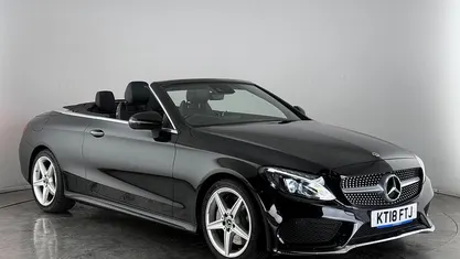 Used Mercedes C250 AMG line 204 HP (150 kW) 2018 Black Cabriolet