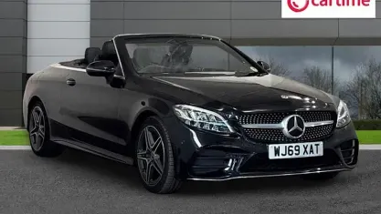 Used Mercedes C200 AMG line 198 HP (145 kW) 2019 Black Cabriolet