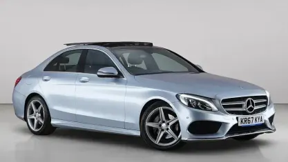 Used Mercedes C220 AMG line 170 HP (125 kW) 2017 Silver Sedan