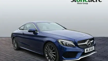 Used Mercedes C200 AMG line 184 HP (135 kW) 2018 Blue Coupe