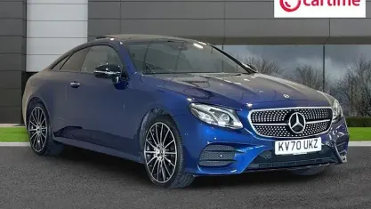 Used Mercedes E400 AMG line 340 HP (250 kW) 2020 Blue Coupe