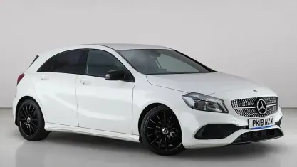 Used Mercedes A200 AMG line 156 HP (114 kW) 2018 White Hatchback