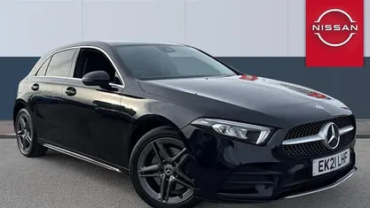 Used Mercedes A250 AMG line 218 HP (160 kW) 2021 Black Hatchback