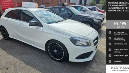 Used Mercedes A160 AMG line 102 HP (75 kW) 2018 White Hatchback
