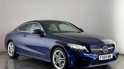 Used Mercedes C200 AMG line 184 HP (135 kW) 2019 Blue Coupe