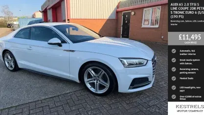 Begagnad Audi A5 S-Line 190 HK (139 kW) 2018 Vit Sportkupé