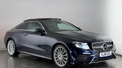 Used Mercedes E350 AMG Line Premium Plus 258 HP (189 kW) 2017 Blue Coupe