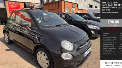 Used Fiat 500 Pop 69 HP (50 kW) 2019 Black Hatchback