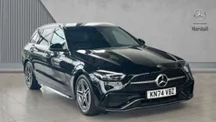 Obsidian black metallic Used 2024 Mercedes C220 AMG line Estate | £36,012 (Fair price)