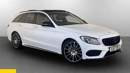 Begagnad Mercedes C220 AMG Line Premium 170 HK (125 kW) 2017 Vit Kombi