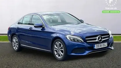 Used Mercedes C200 184 HP (135 kW) 2018 Blue Sedan