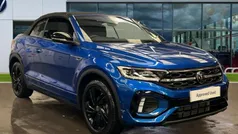 Ravenna blue metallic black Used 2025 VW T-Roc Cabriolet R-line Cabriolet | £32,806 (Fair price)