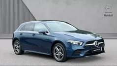 Denim blue metallic Used 2021 Mercedes A250 AMG line Hatchback | £20,044 (Good price)