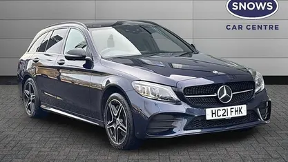 Blue Used 2021 Mercedes C300e AMG line Estate | £21,799 (Good price)
