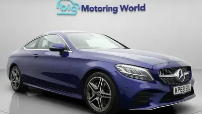 Used Mercedes C300 AMG line 258 HP (189 kW) 2019 Blue Coupe