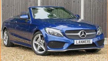 Brilliant blue Used 2017 Mercedes C220 AMG line Cabriolet | £17,450 (Fair price)