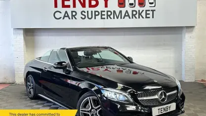 Used Mercedes C220 AMG line 194 HP (142 kW) 2018 Black Cabriolet