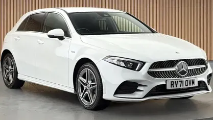 Used Mercedes A250 AMG line 218 HP (160 kW) 2021 Digital white Hatchback