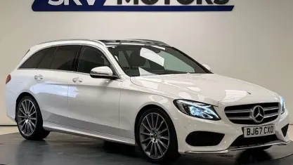 Used Mercedes C220 AMG line 170 HP (125 kW) 2017 White Estate