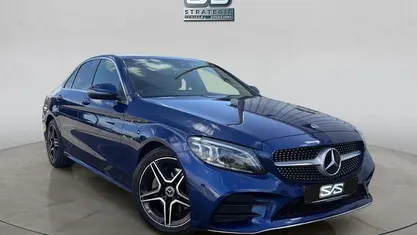 Used Mercedes C220 AMG line 194 HP (142 kW) 2019 Blue Sedan