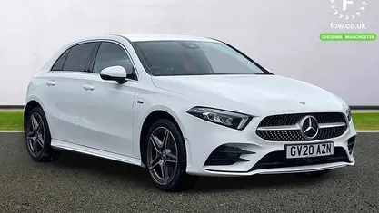 Used Mercedes A250 AMG line 218 HP (160 kW) 2020 White Hatchback