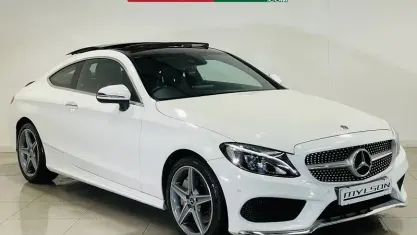 Used Mercedes C250 AMG line 204 HP (150 kW) 2018 White Coupe