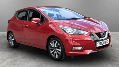 Used Nissan Micra Acenta 71 HP (52 kW) 2018 Red Hatchback