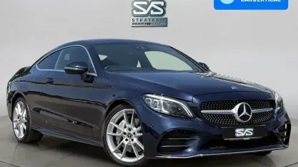 Used Mercedes C300 AMG Line Premium 245 HP (180 kW) 2019 Blue Coupe