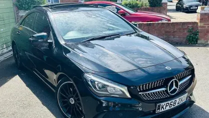 Used Mercedes CLA220 AMG line 170 HP (125 kW) 2018 Black Coupe