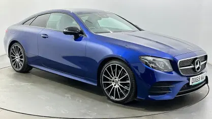 Used Mercedes E220 AMG line 194 HP (142 kW) 2019 Blue Coupe