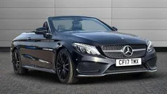 Obsidian black Used 2017 Mercedes C250 AMG line Cabriolet | £17,350 (Fair price)