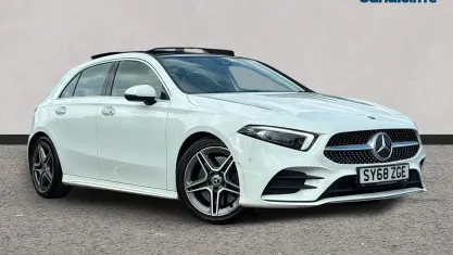 Used Mercedes A250 AMG Line Premium Plus 224 HP (164 kW) 2019 White Hatchback