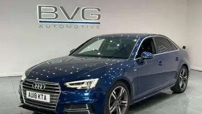 Used Audi A4 S-Line 150 HP (110 kW) 2018 Blue Sedan